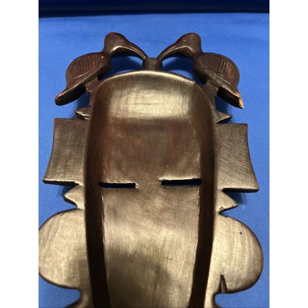 Vtg Hand Carved African Tribal Senufo Kpelie Mask Wood 16x7